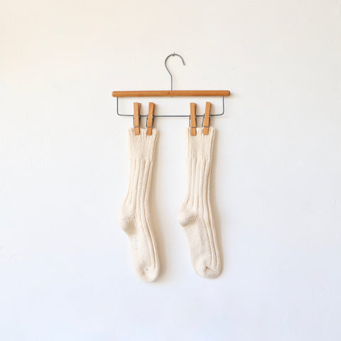 Yahae Organic Cotton Chunky Rib Socks - Natural