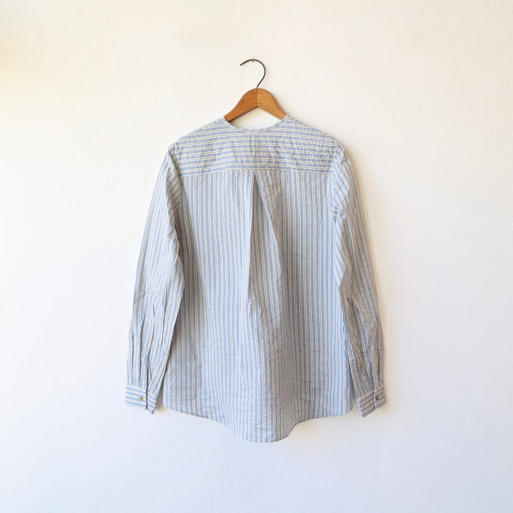 Apuntob Striped Cotton Silk Shirt - Sky