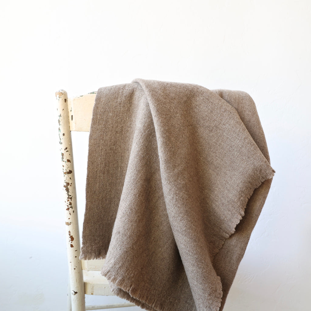 Handwoven Wool Throw - Natural