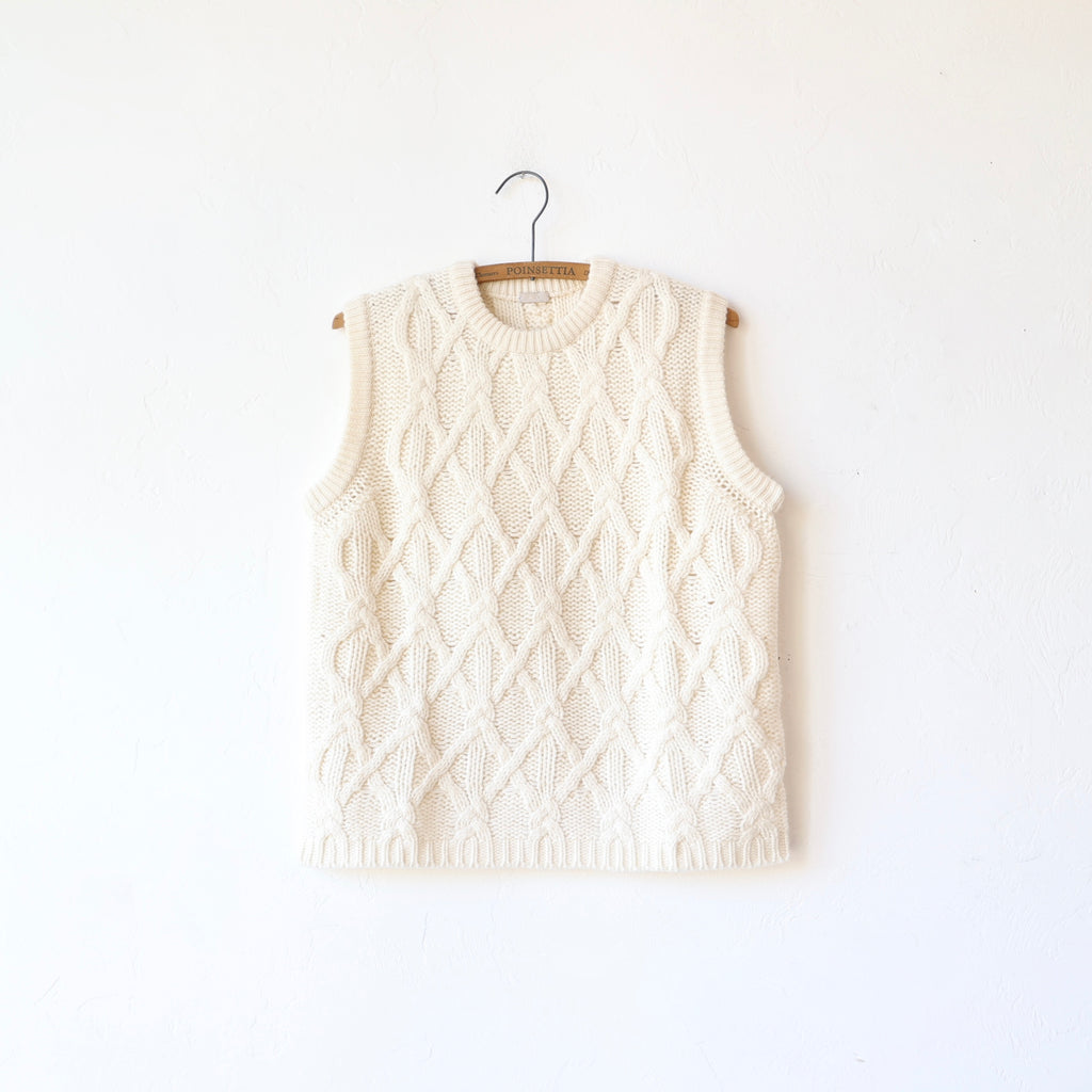 Makié Lattice Cable Knit Cashmere Vest - Cream