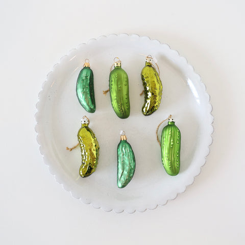 Blown Glass Ornaments - Good Luck Pickles - 3 Options