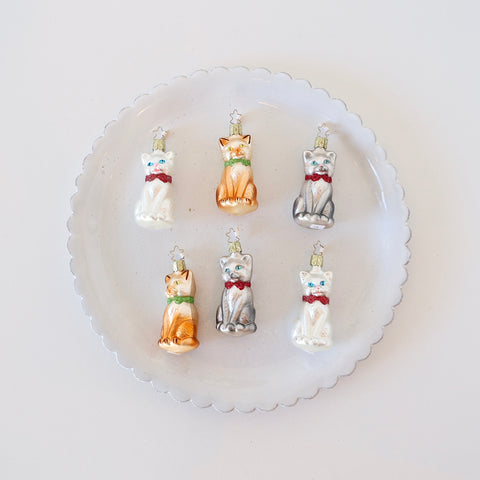 Blown Glass Ornaments - Cats - 3 Options