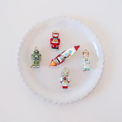 Blown Glass Ornaments - Spaceship & Robots
