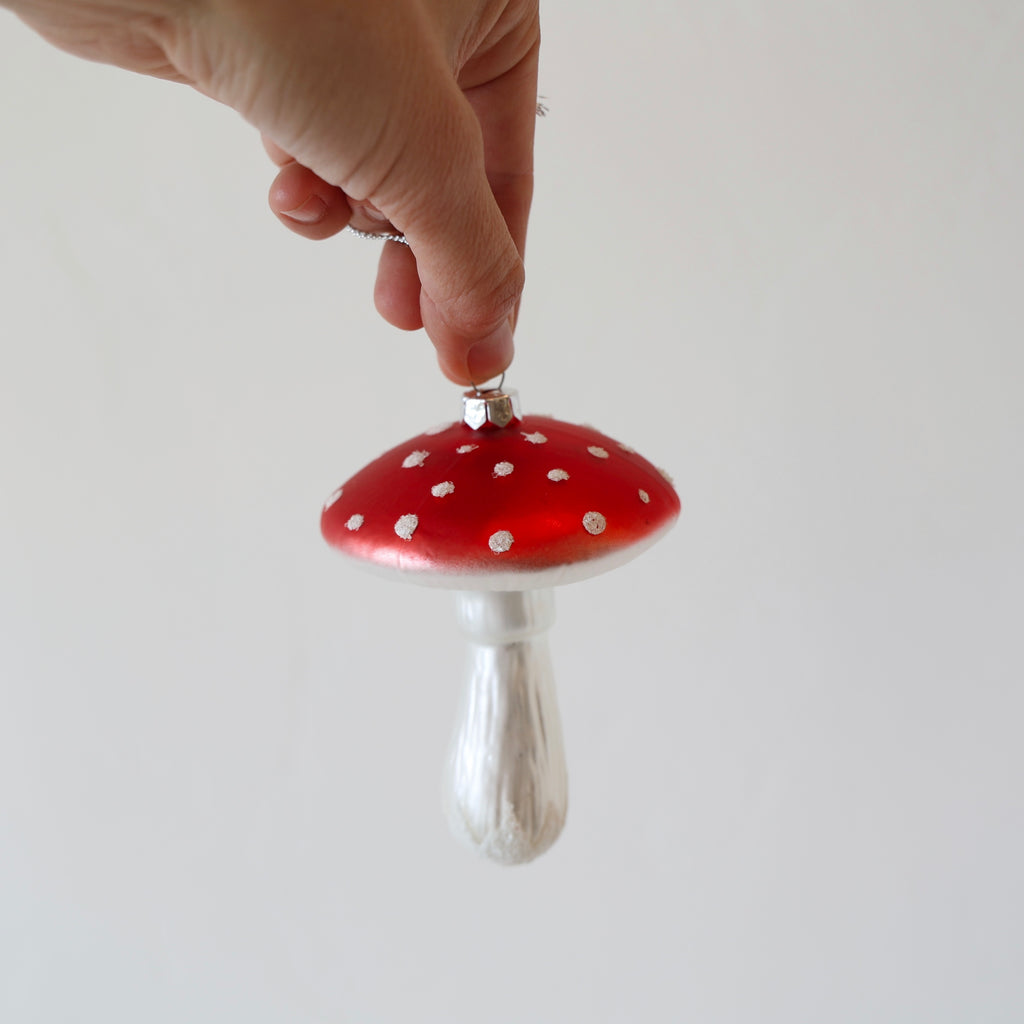 Blown Glass Clip-on Ornaments - Mushrooms - 7 Options