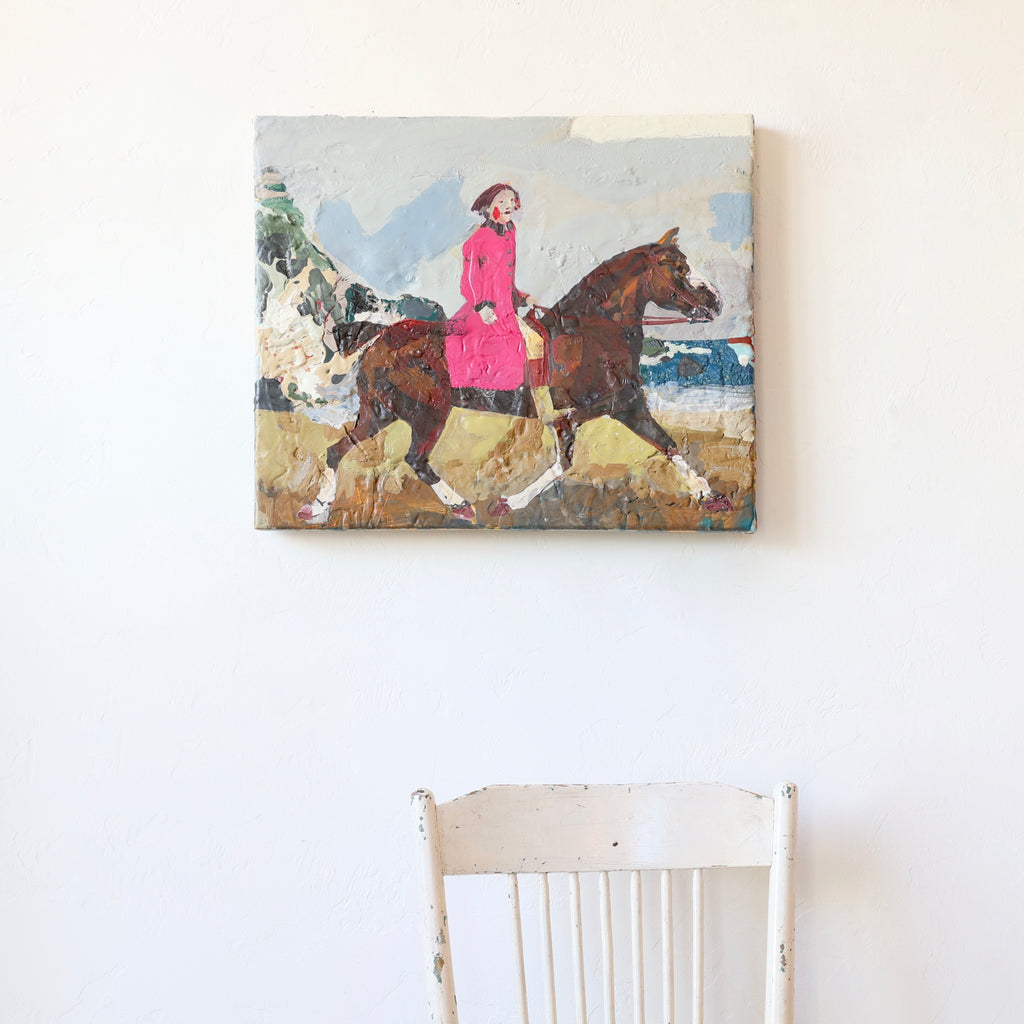 Graham Mears Painting - "Pink Rider"