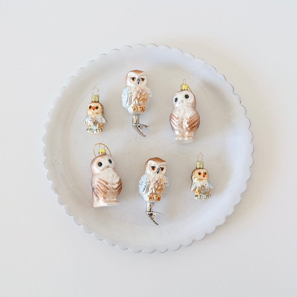 Blown Glass Ornaments - Owls - 3 Options