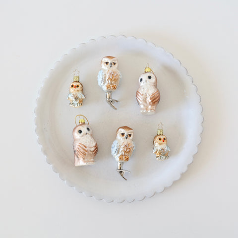 Blown Glass Ornaments - Owls - 3 Options