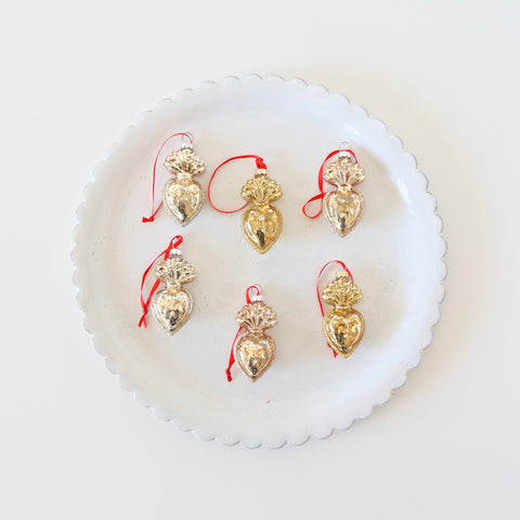 Blown Glass Ornaments, Flaming Hearts - 3 Options