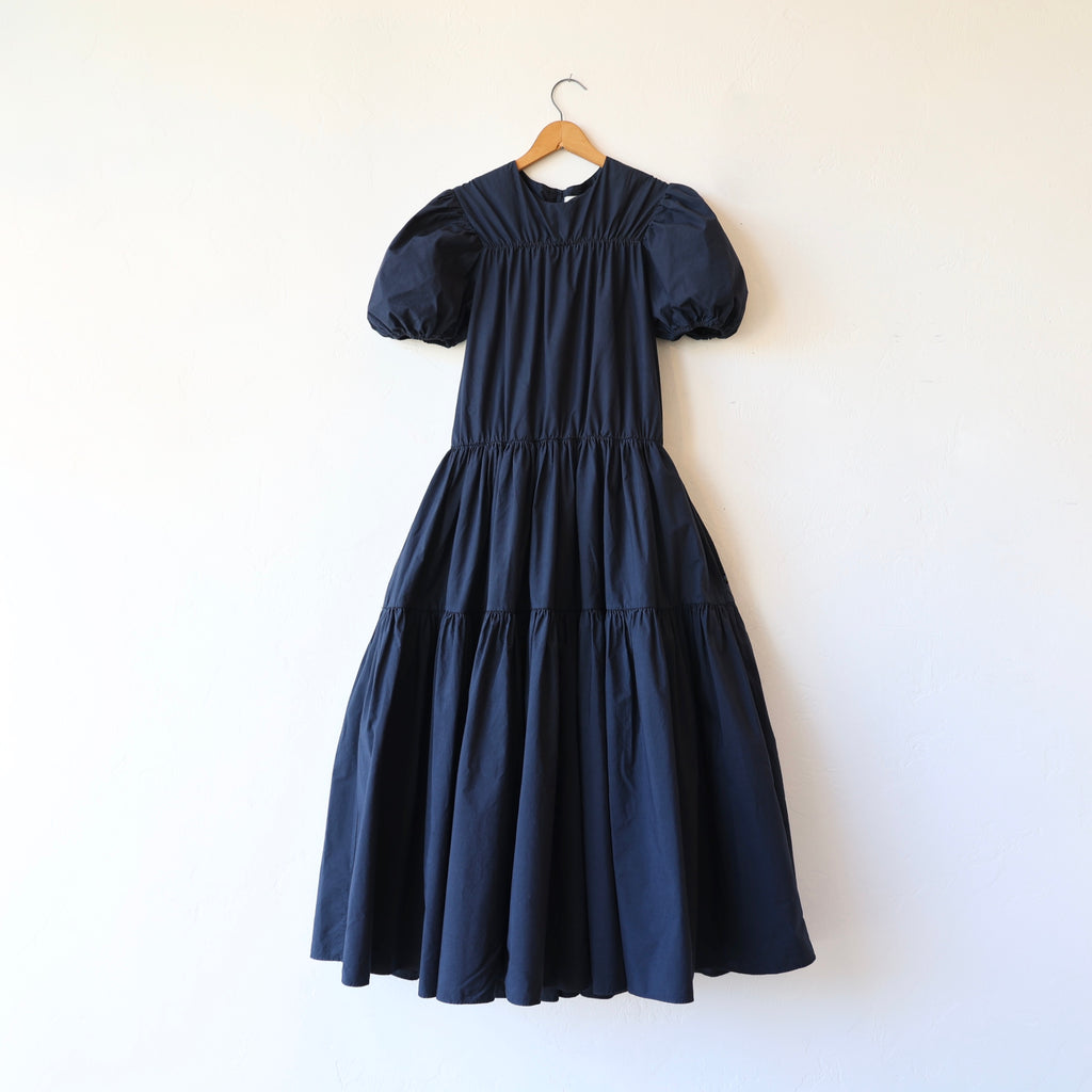 Fabiana Pigna Puff Sleeve Dress - Navy Cotton
