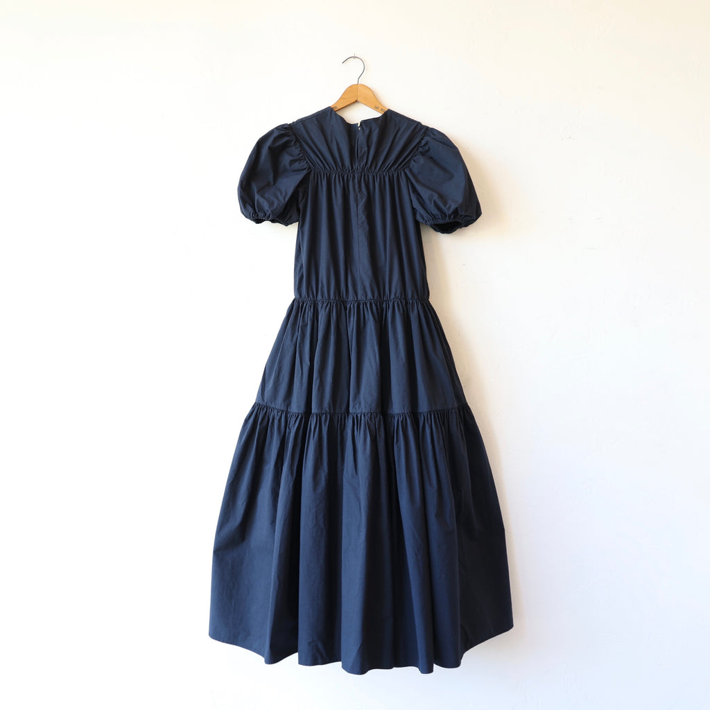 Fabiana Pigna Puff Sleeve Dress - Navy Cotton | Bon Fabiana Pigna Puff Sleeve Dress - Navy Cotton | Bon