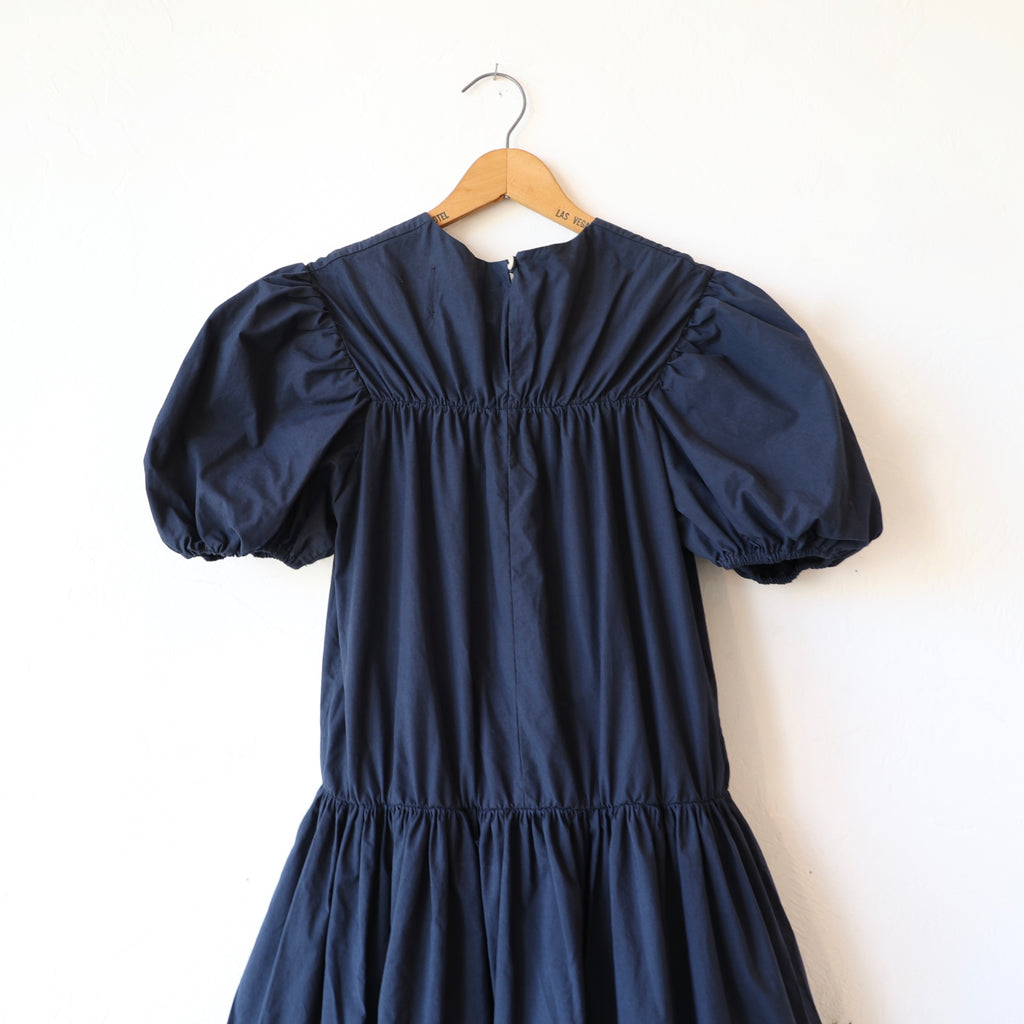 Fabiana Pigna Puff Sleeve Dress - Navy Cotton