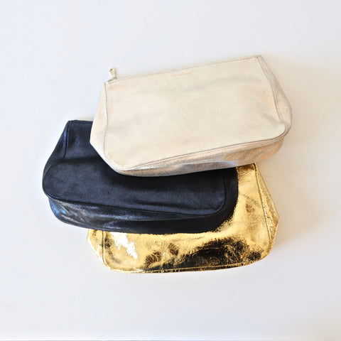 Tracey Tanner Large Leather Cosmetic Case or Clutch - 3 Colors