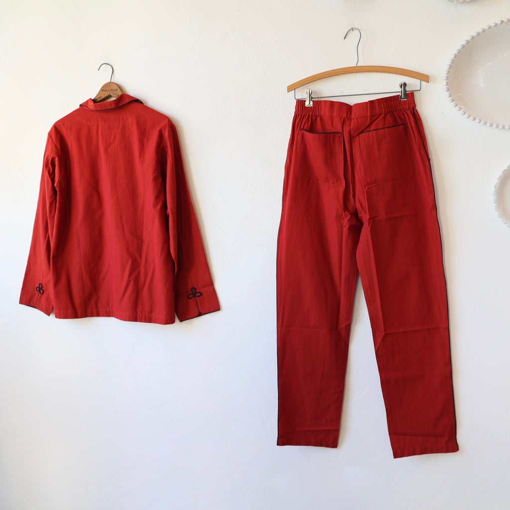 P. Le Moult Pajama Set - Red Herringbone