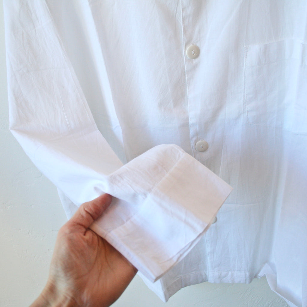 Domi Oversized Cotton Batiste Pajama Set - White