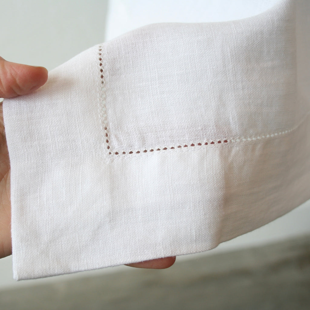Hemstitch Linen Tablecloths, Square - 3 Sizes