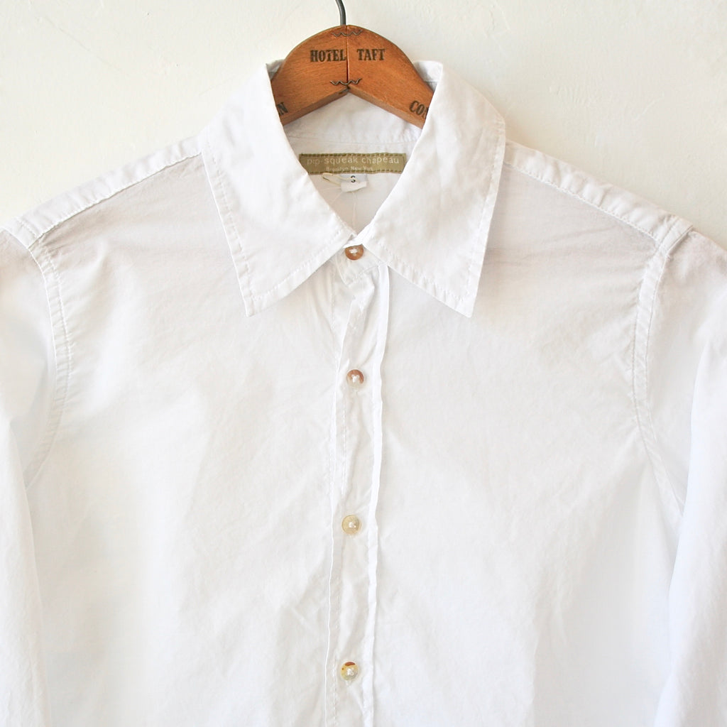 Pip Squeak Chapeau Boy Shirt - White Cotton Batiste