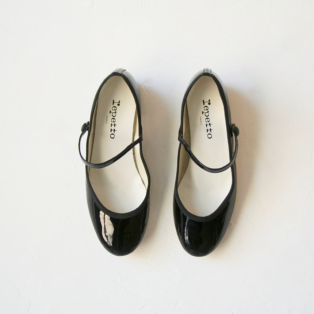 Repetto Rose Mary Janes - Black Patent