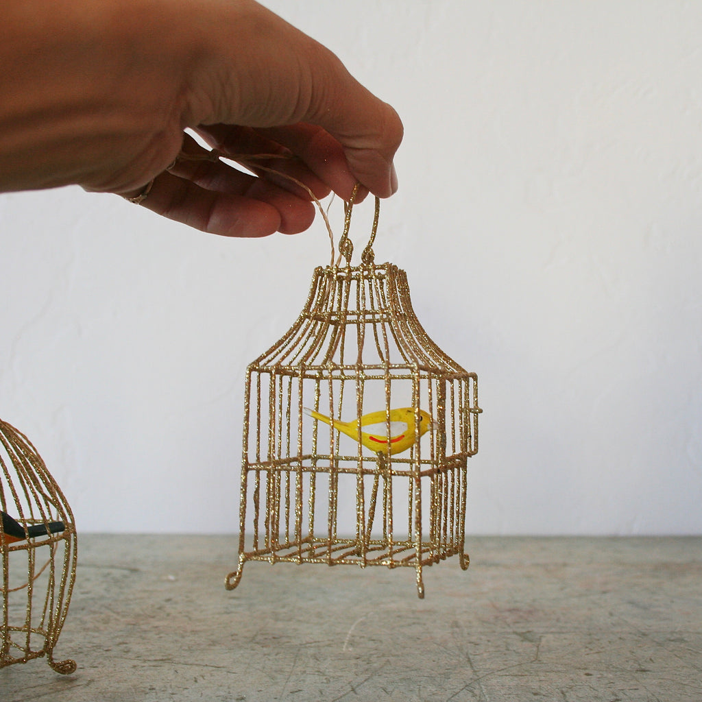 Gilded Birdcage Ornaments - 3 Options