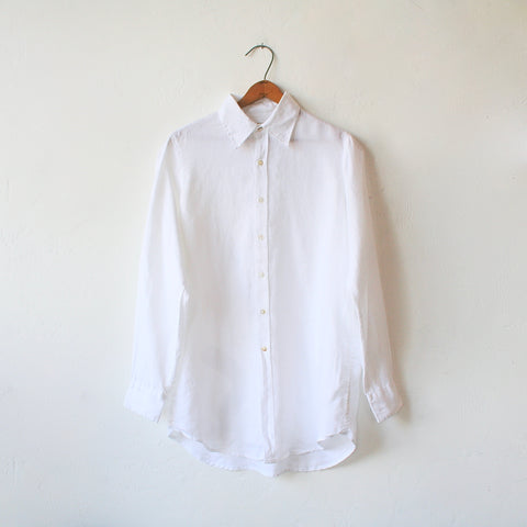 Pip Squeak Chapeau Long Boy Shirt - White Linen