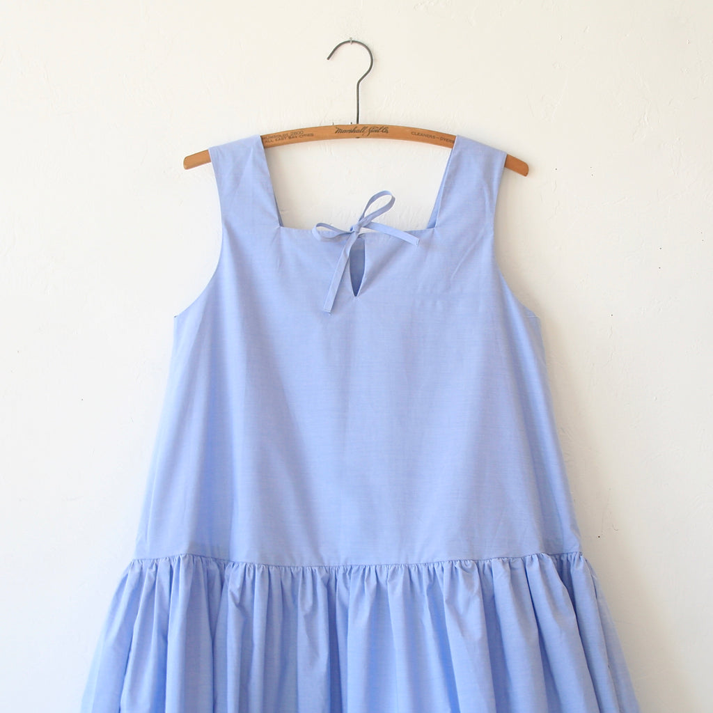 Bon Square Collar Dress - Light Blue
