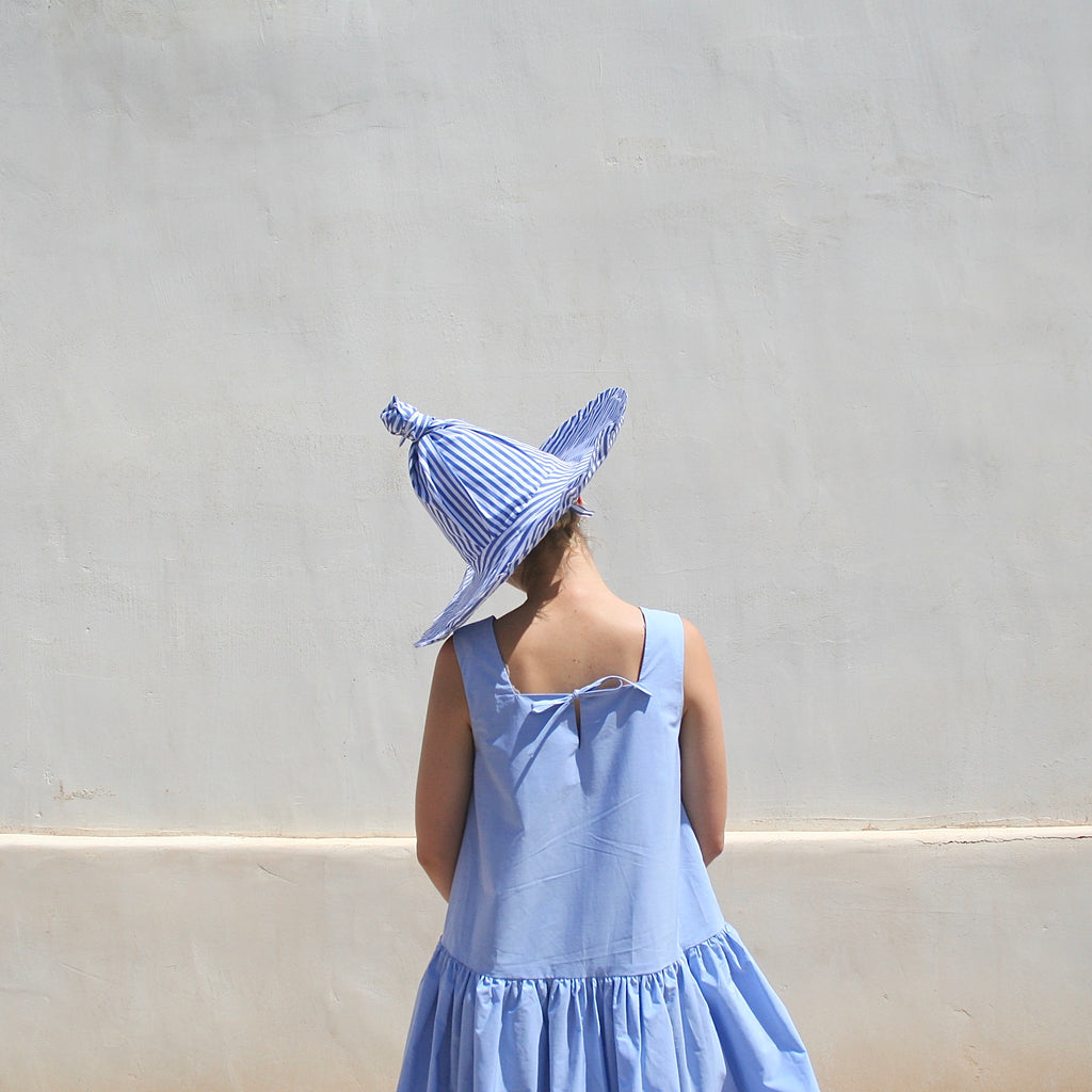 Bon Square Collar Dress - Light Blue