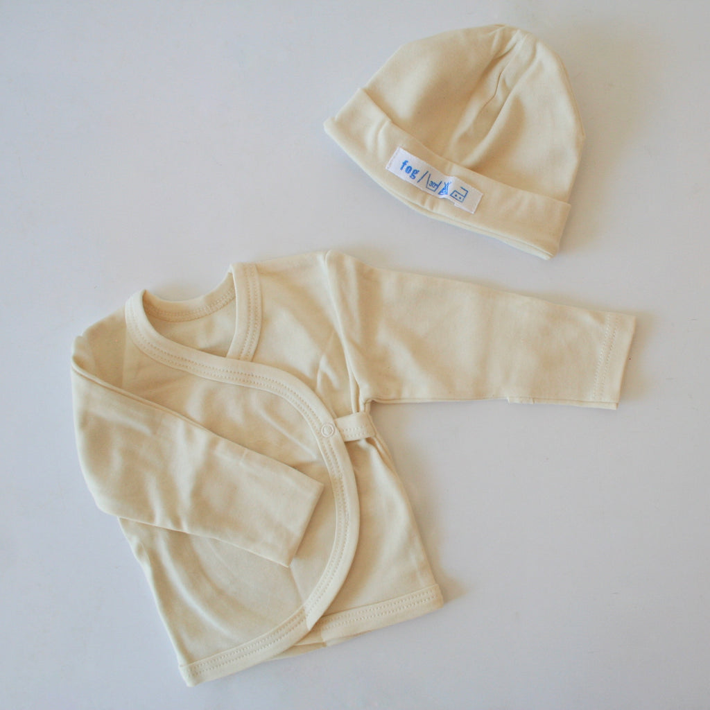 Fog Linen Organic Cotton Baby Cardigan & Cap