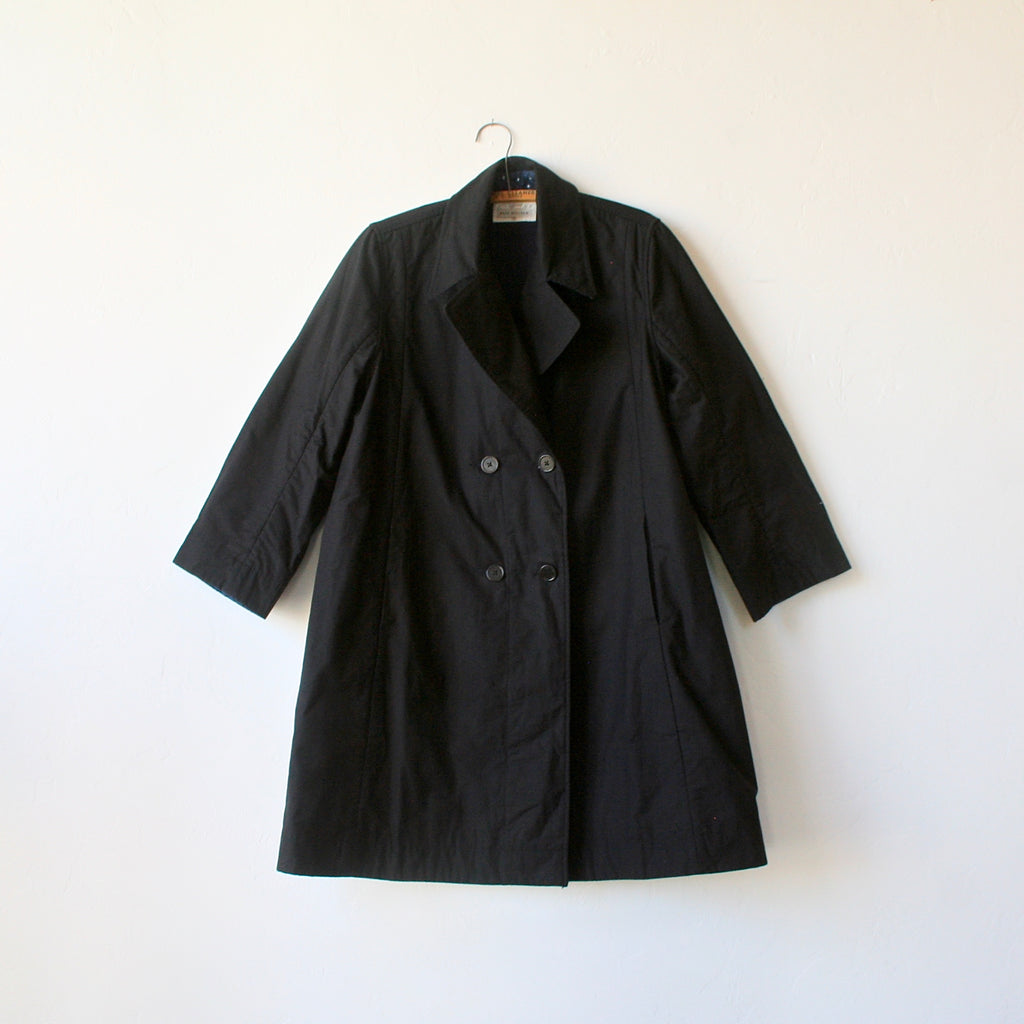 Khadi and Co. Double Breasted Canvas Coat - Black