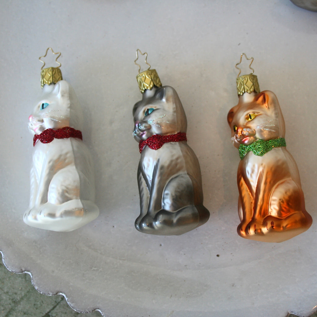 Blown Glass Ornaments - Cats - 3 Options