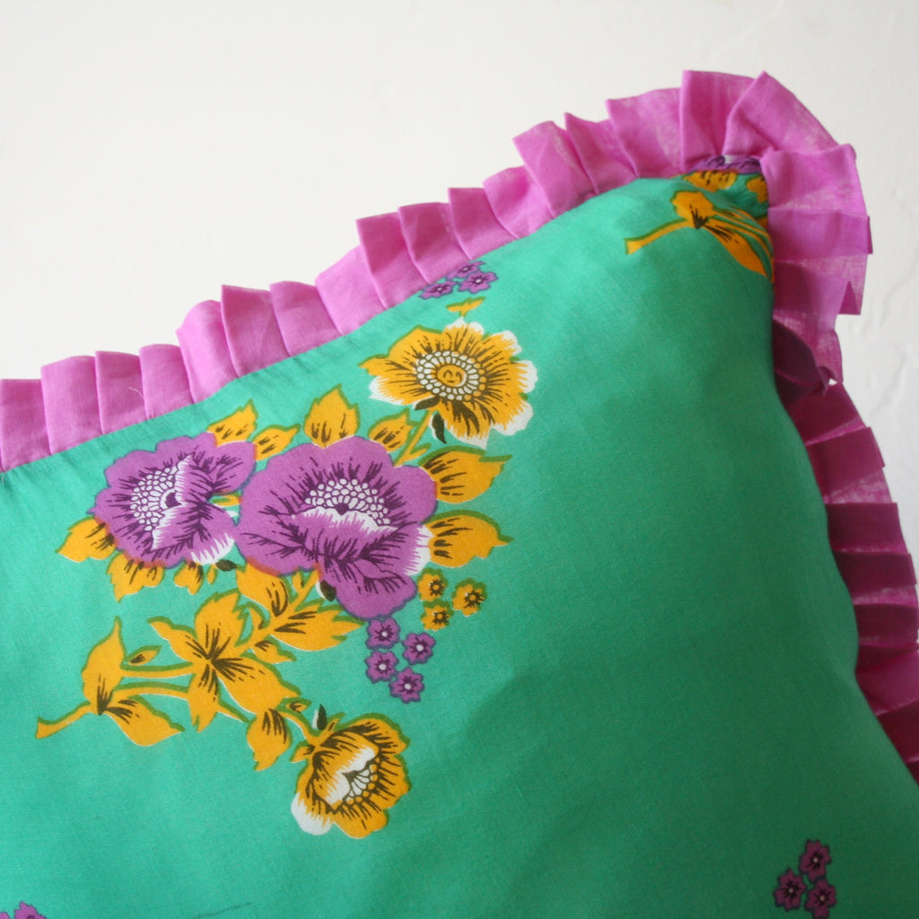 Lisa Corti Floral Pillow - Teal