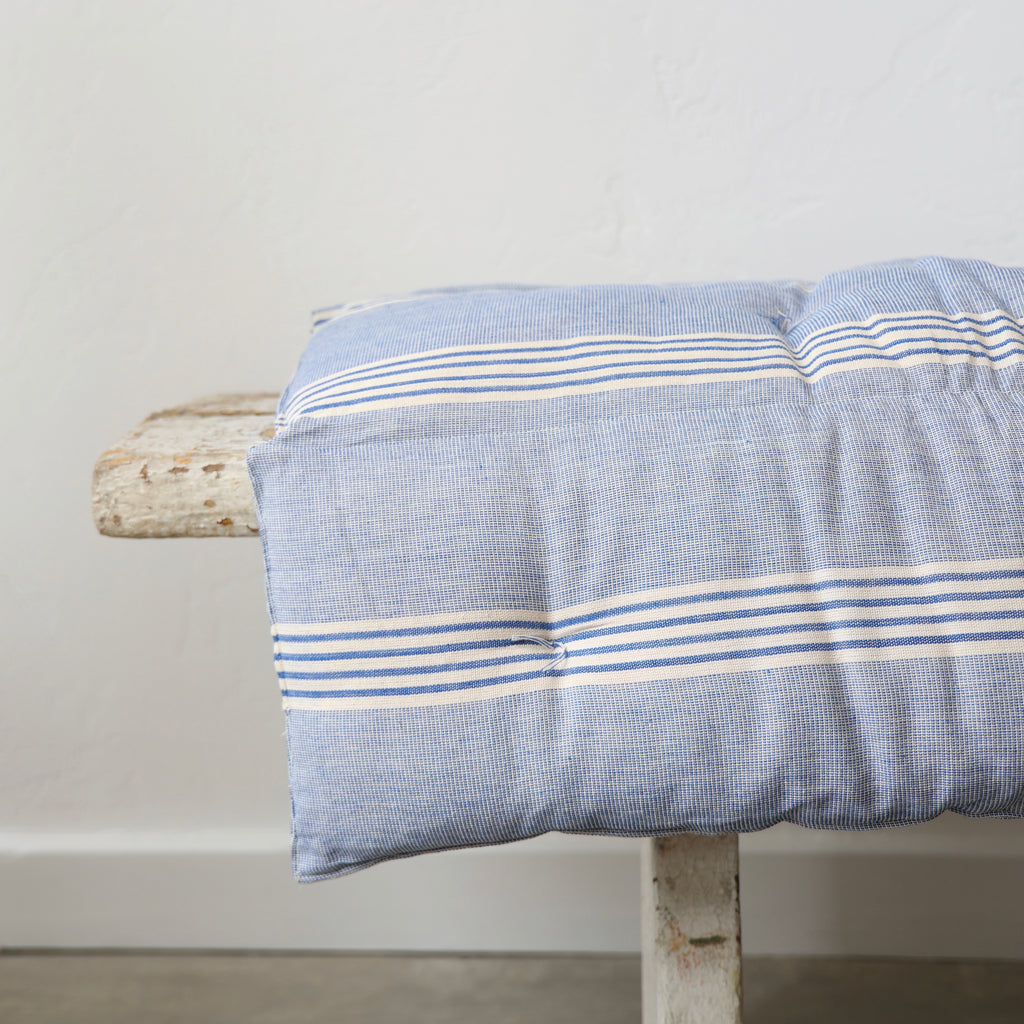 Tensira Bench Cushions - Light Blue and Cream Stripes