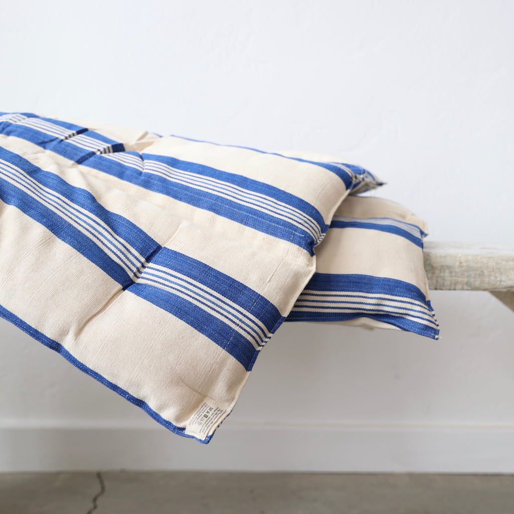 Tensira Bench Cushions - Wide Blue Stripe