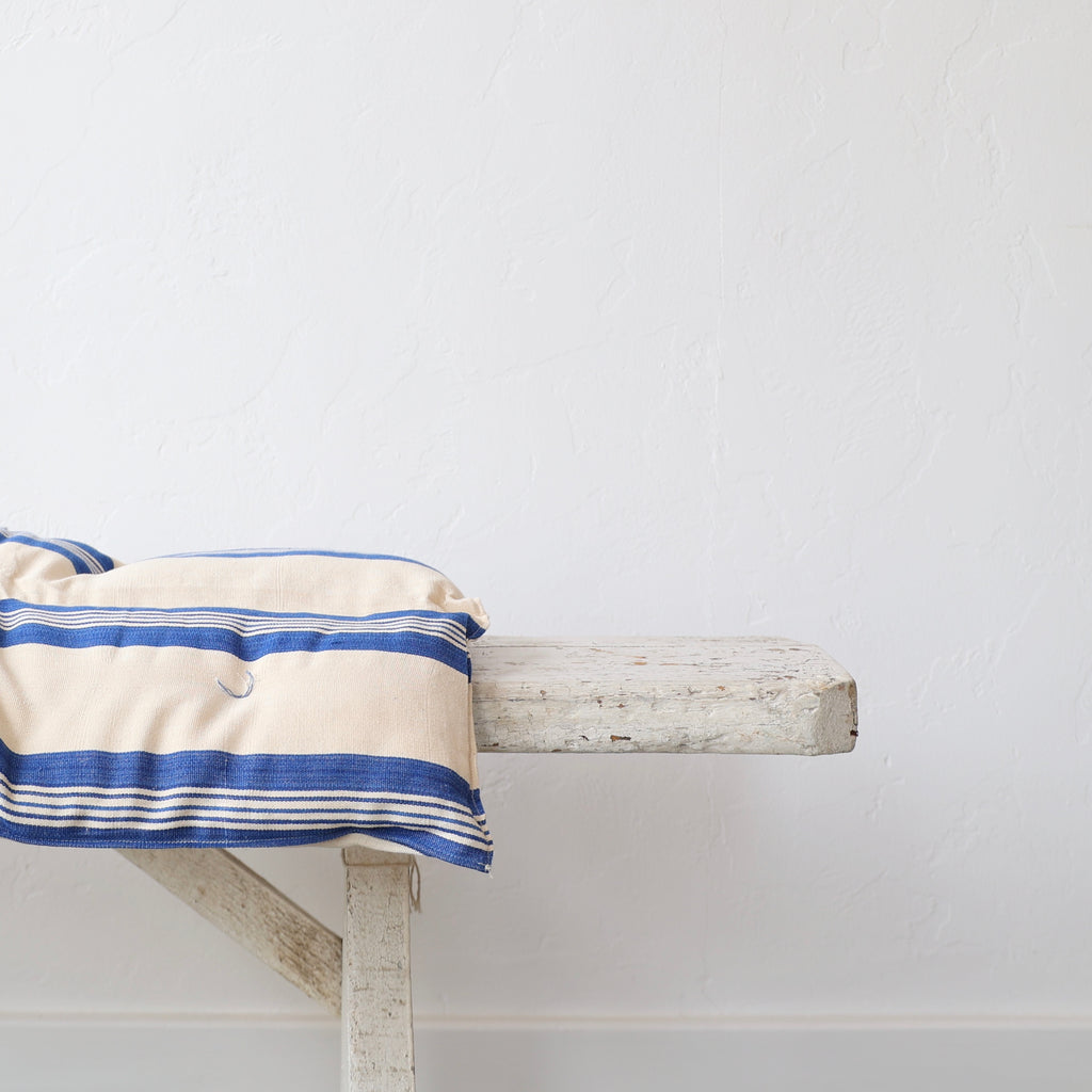 Tensira Bench Cushions - Wide Blue Stripe
