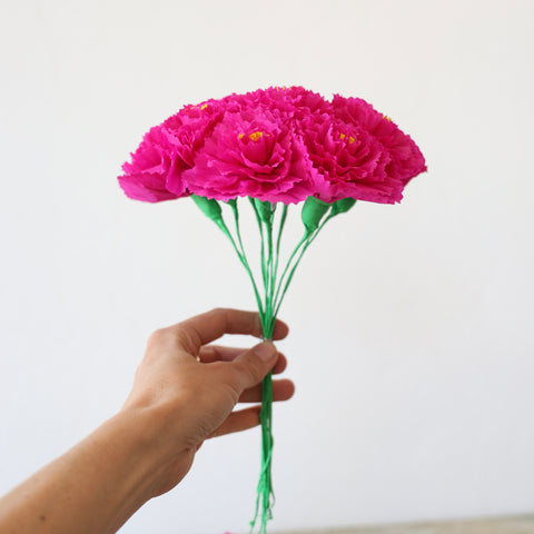 Bunch of Large Paper Flowers - Hot Pink