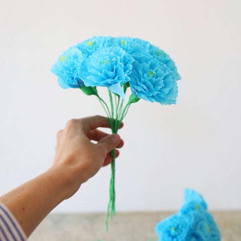 Bunch of Large Paper Flowers - Blue