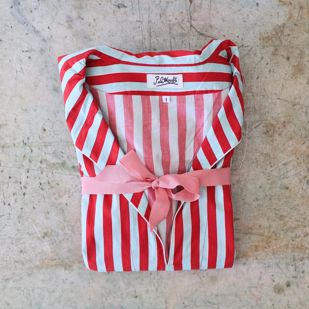 P. Le Moult Sailor Collar Night Dress - Red Stripes