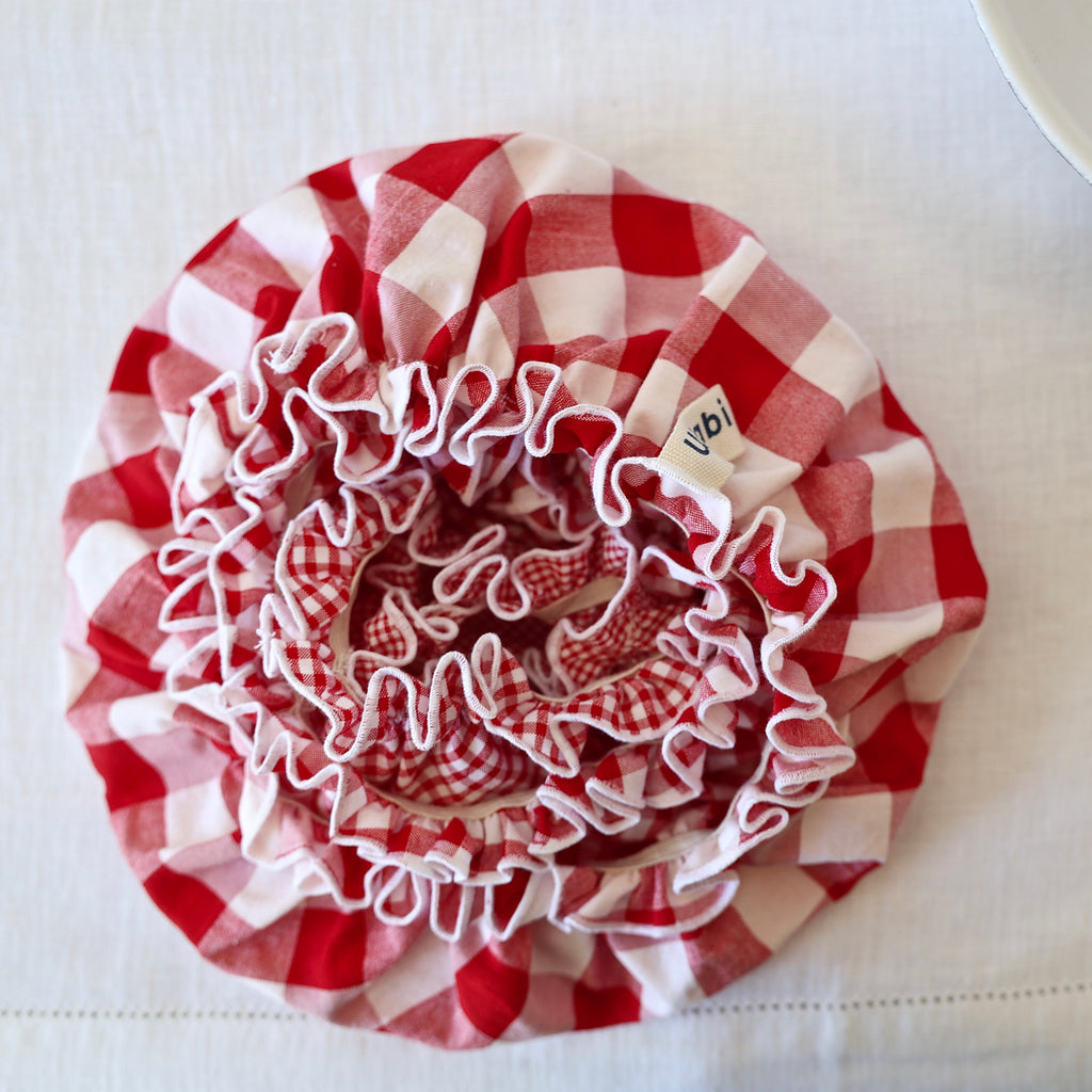 Wabi Set of 4 Bowl Covers - Red Gingham