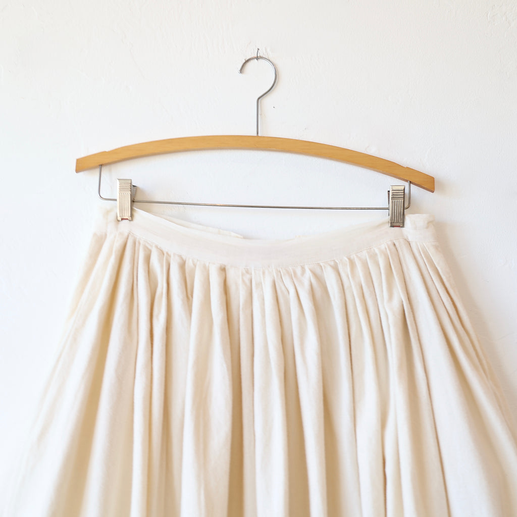 Sula Brushed Cotton Tiny Pleat Skirt - Cream
