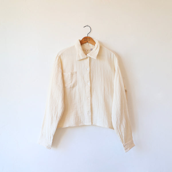 Sula Double Face Crinkle Gauze Shirt - Cream