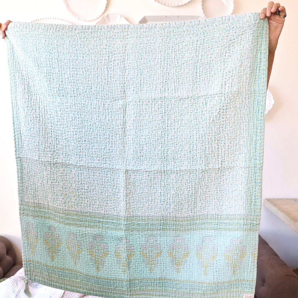 Jeanette Farrier One of a Kind Baby Blanket - Soft Greens