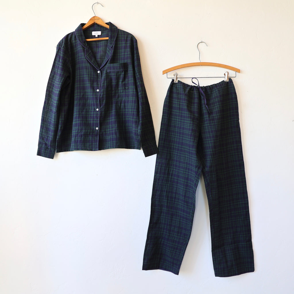 Scarlette Cotton Pajama Set - Dark Plaid