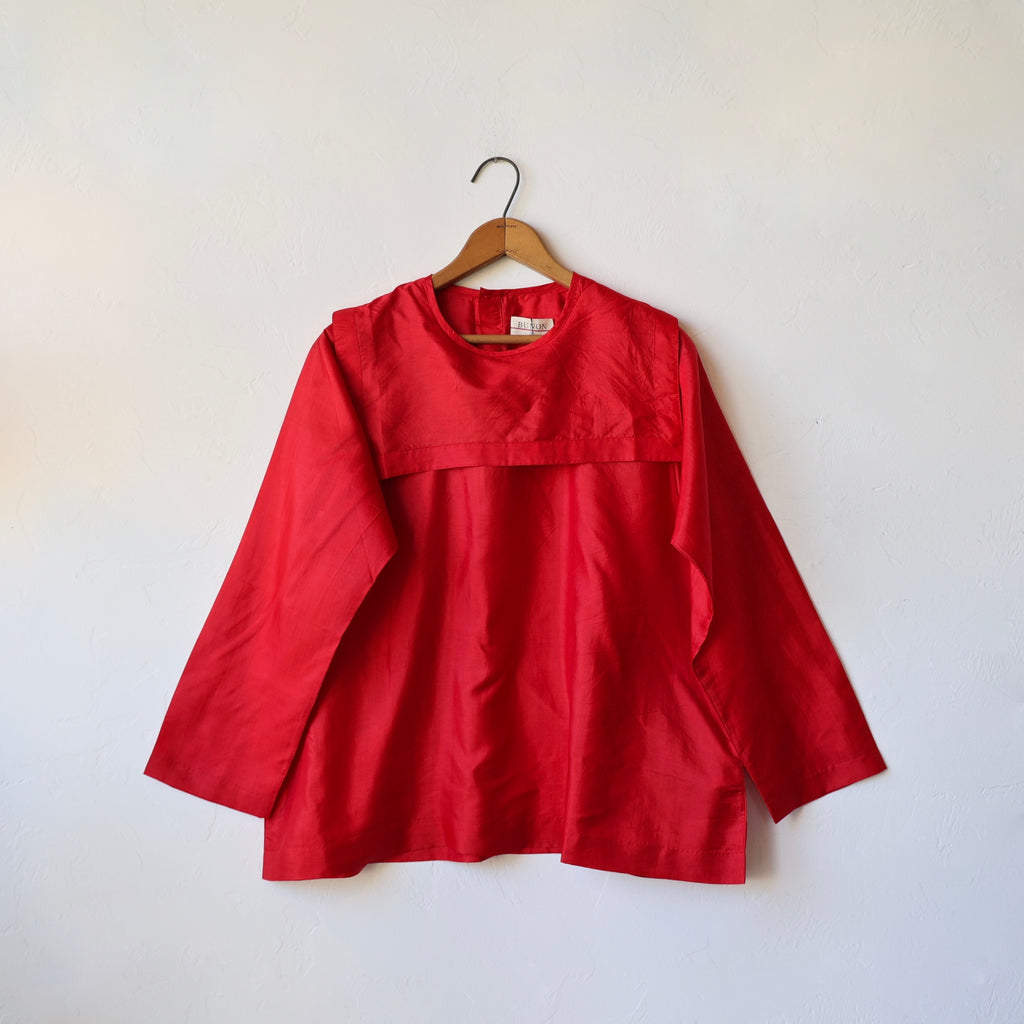 Bunon Sailor Collar Silk Shirt - Red
