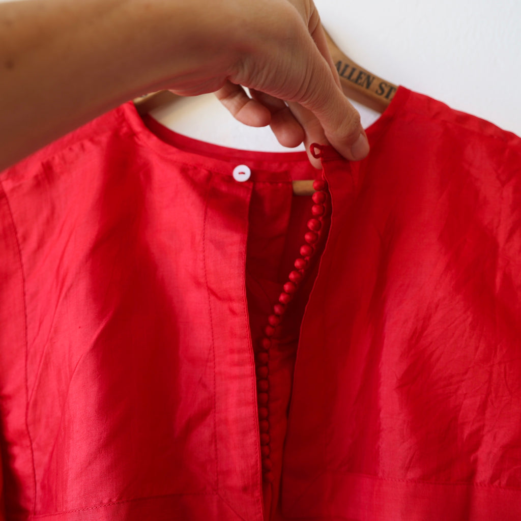 Bunon Sailor Collar Silk Shirt - Red
