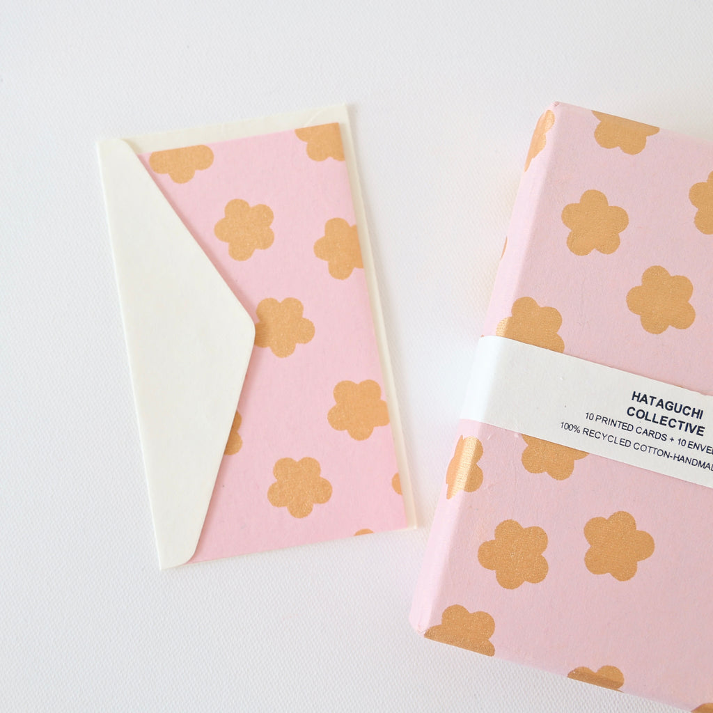 Hataguchi Collective Card Set - Pink/Gold Floral